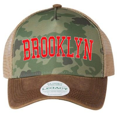 Brooklyn Ny Varsity Style Red Text Legacy Tie Dye Trucker Hat