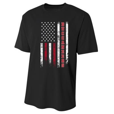 Buccaneers Name Vintage First Name Buccaneers Usa Flag Performance Sprint T-Shirt