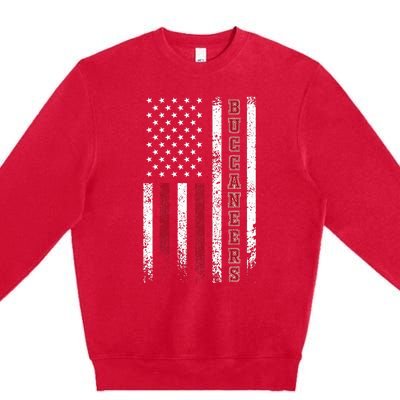 Buccaneers Name Vintage First Name Buccaneers Usa Flag Premium Crewneck Sweatshirt