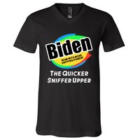 Biden Now With More Sniffing Power The Quicker Sniffer Upper V-Neck T-Shirt