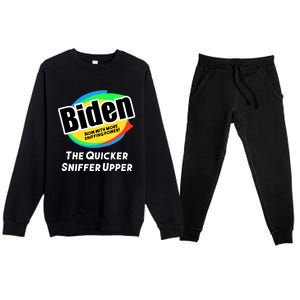 Biden Now With More Sniffing Power The Quicker Sniffer Upper Premium Crewneck Sweatsuit Set