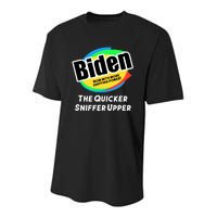 Biden Now With More Sniffing Power The Quicker Sniffer Upper Youth Performance Sprint T-Shirt