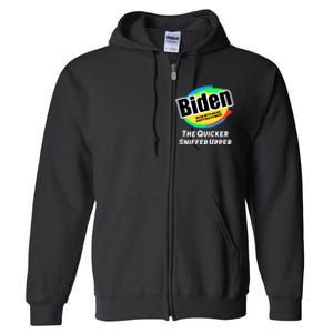 Biden Now With More Sniffing Power The Quicker Sniffer Upper Full Zip Hoodie