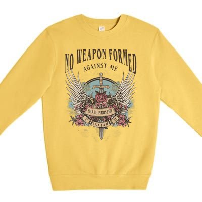 Boho No Weapon Formed Against Me Shall Prosper Christian Premium Crewneck Sweatshirt