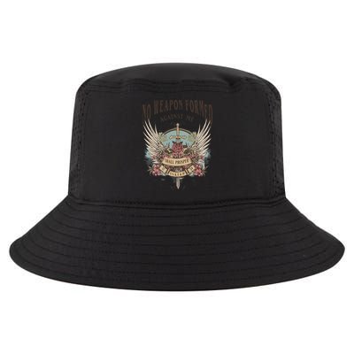 Boho No Weapon Formed Against Me Shall Prosper Christian Cool Comfort Performance Bucket Hat