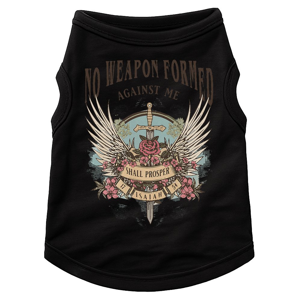 Boho No Weapon Formed Against Me Shall Prosper Christian Doggie Tank