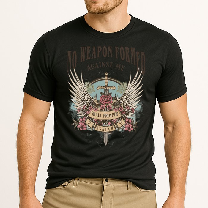 Boho No Weapon Formed Against Me Shall Prosper Christian Performance Shirt