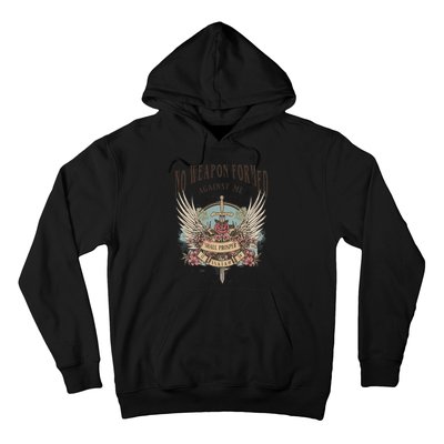 Boho No Weapon Formed Against Me Shall Prosper Christian Hoodie