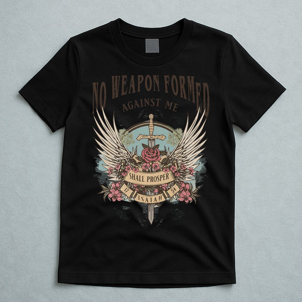 Boho No Weapon Formed Against Me Shall Prosper Christian T-Shirt