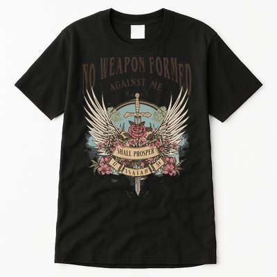 Boho No Weapon Formed Against Me Shall Prosper Christian Tall T-Shirt