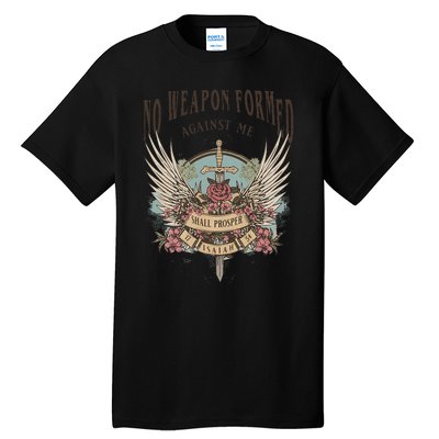 Boho No Weapon Formed Against Me Shall Prosper Christian Tall T-Shirt