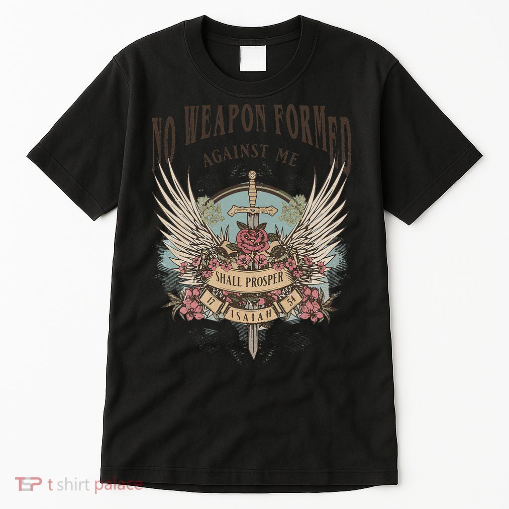 Boho No Weapon Formed Against Me Shall Prosper Christian Tall T-Shirt