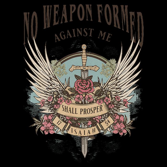 Boho No Weapon Formed Against Me Shall Prosper Christian 7-Panel Snapback Hat