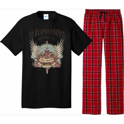 Boho No Weapon Formed Against Me Shall Prosper Christian Pajama Set