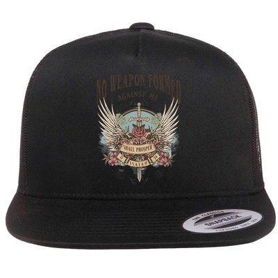 Boho No Weapon Formed Against Me Shall Prosper Christian Flatbill Hat
