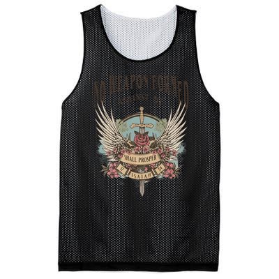 Boho No Weapon Formed Against Me Shall Prosper Christian Mesh Reversible Basketball Jersey Tank