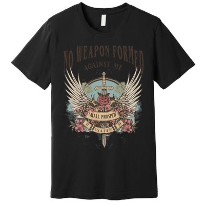 Boho No Weapon Formed Against Me Shall Prosper Christian Premium T-Shirt