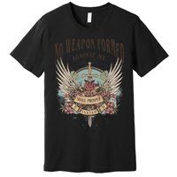 Boho No Weapon Formed Against Me Shall Prosper Christian Premium T-Shirt