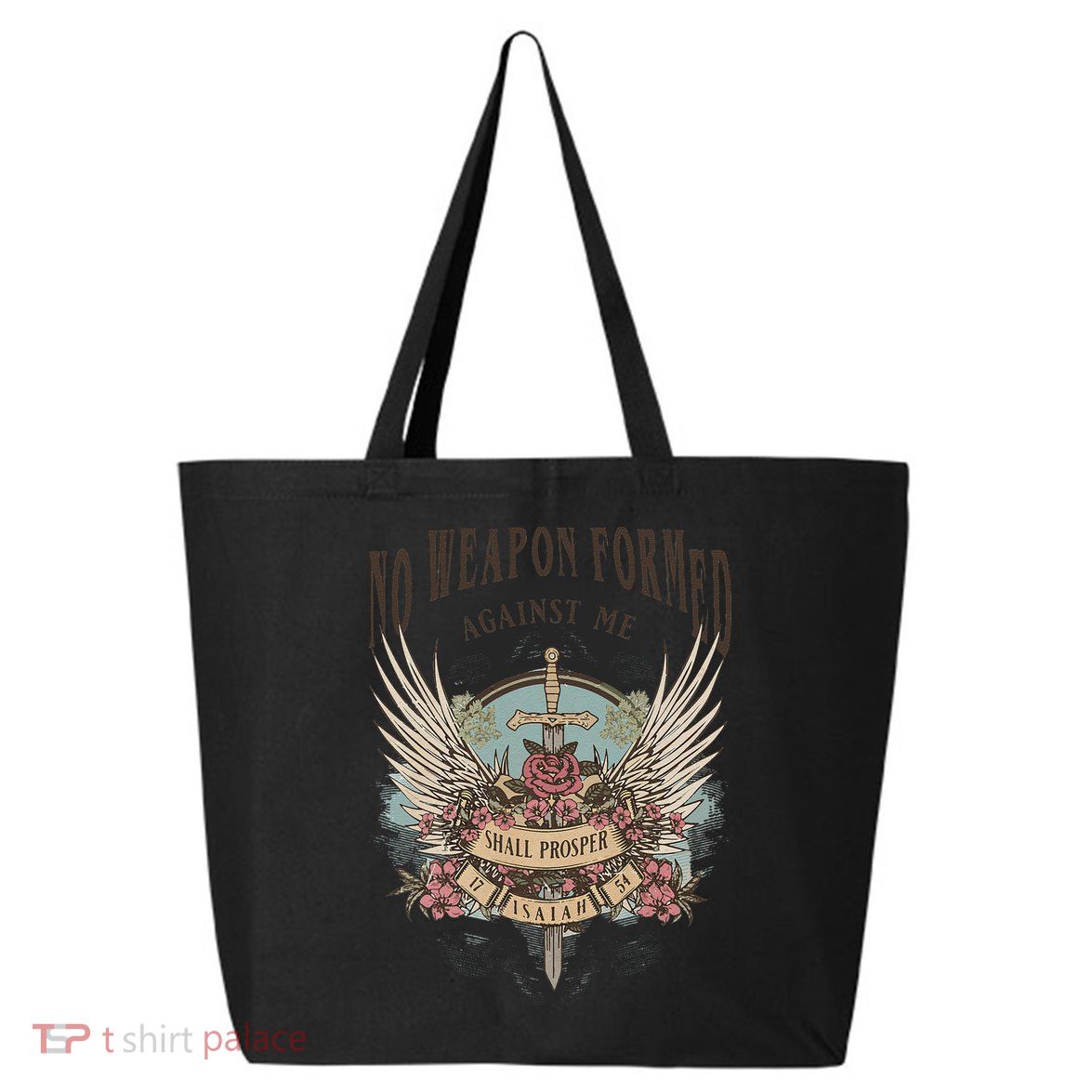 Boho No Weapon Formed Against Me Shall Prosper Christian 25L Jumbo Tote