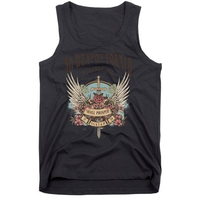 Boho No Weapon Formed Against Me Shall Prosper Christian Tank Top