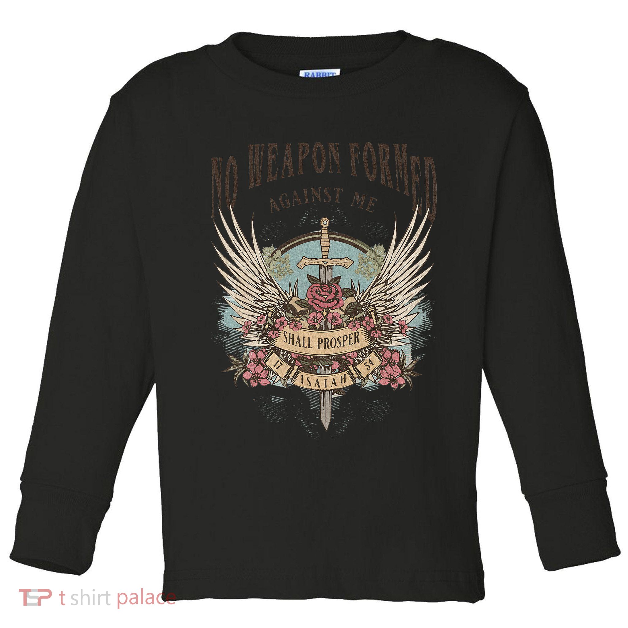 Boho No Weapon Formed Against Me Shall Prosper Christian Toddler Long Sleeve Shirt