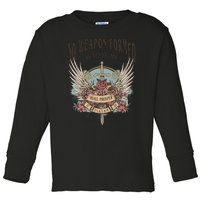 Boho No Weapon Formed Against Me Shall Prosper Christian Toddler Long Sleeve Shirt