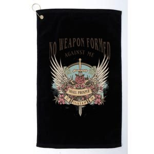 Boho No Weapon Formed Against Me Shall Prosper Christian Platinum Collection Golf Towel