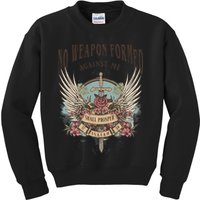Boho No Weapon Formed Against Me Shall Prosper Christian Kids Sweatshirt