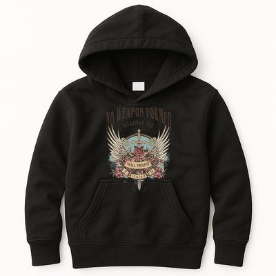 Boho No Weapon Formed Against Me Shall Prosper Christian Kids Hoodie