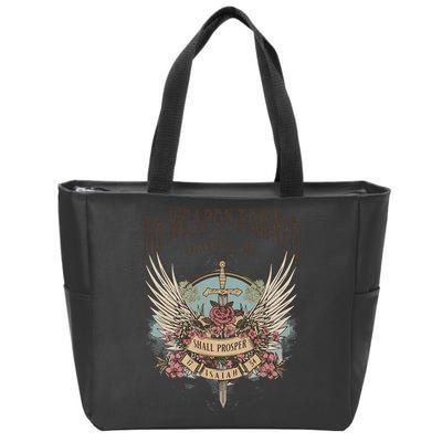 Boho No Weapon Formed Against Me Shall Prosper Christian Zip Tote Bag