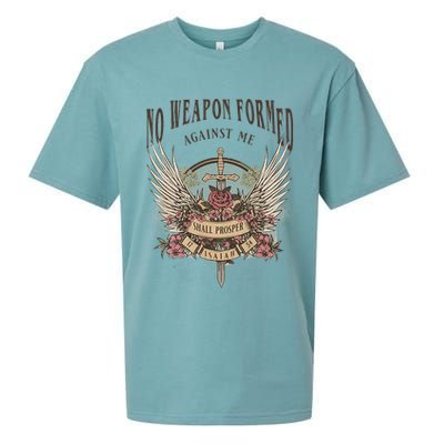 Boho No Weapon Formed Against Me Shall Prosper Christian Sueded Cloud Jersey T-Shirt