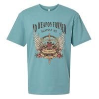 Boho No Weapon Formed Against Me Shall Prosper Christian Sueded Cloud Jersey T-Shirt