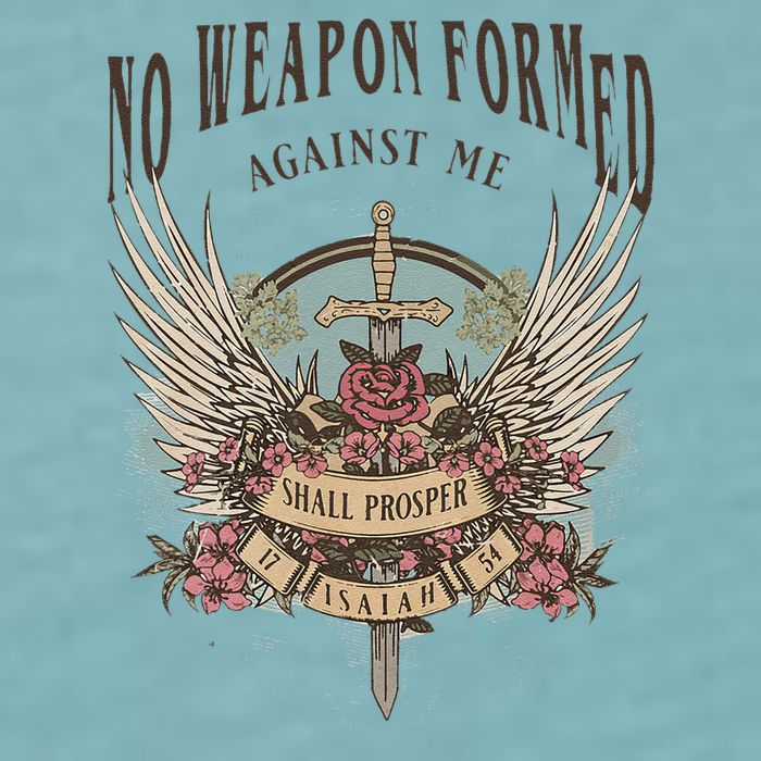 Boho No Weapon Formed Against Me Shall Prosper Christian Sueded Cloud Jersey T-Shirt