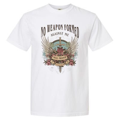 Boho No Weapon Formed Against Me Shall Prosper Christian Garment-Dyed Heavyweight T-Shirt