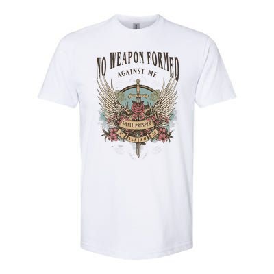 Boho No Weapon Formed Against Me Shall Prosper Christian Softstyle® CVC T-Shirt