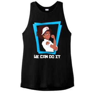 Black Nurse We Can Do It Nursing School Nurses Day Gift Ladies PosiCharge Tri-Blend Wicking Tank