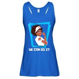 Black Nurse We Can Do It Nursing School Nurses Day Gift Ladies Essential Flowy Tank