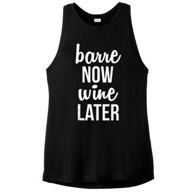 Barre Now Wine Later Pilates Workout Ladies PosiCharge Tri-Blend Wicking Tank