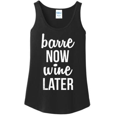 Barre Now Wine Later Pilates Workout Ladies Essential Tank