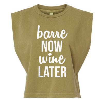 Barre Now Wine Later Pilates Workout Garment-Dyed Women's Muscle Tee