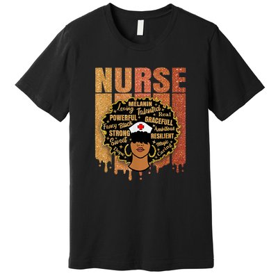 Black Nurse Woman Girl African Melanin Cute Nurse Juneteenth Gift African Pride Premium T-Shirt