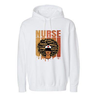 Black Nurse Woman Girl African Melanin Cute Nurse Juneteenth Gift African Pride Garment-Dyed Fleece Hoodie