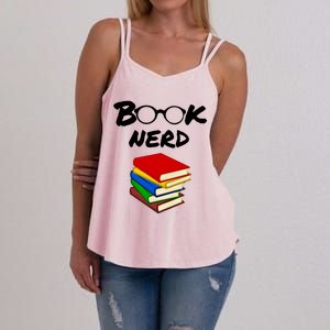 Book Nerd With Books Gift Women's Strappy Tank