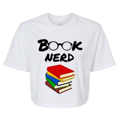 Book Nerd With Books Gift Bella+Canvas Jersey Crop Tee