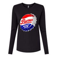 Buffalo New York Hockey Club Bottlecap Womens Cotton Relaxed Long Sleeve T-Shirt