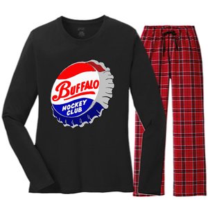 Buffalo New York Hockey Club Bottlecap Women's Long Sleeve Flannel Pajama Set 