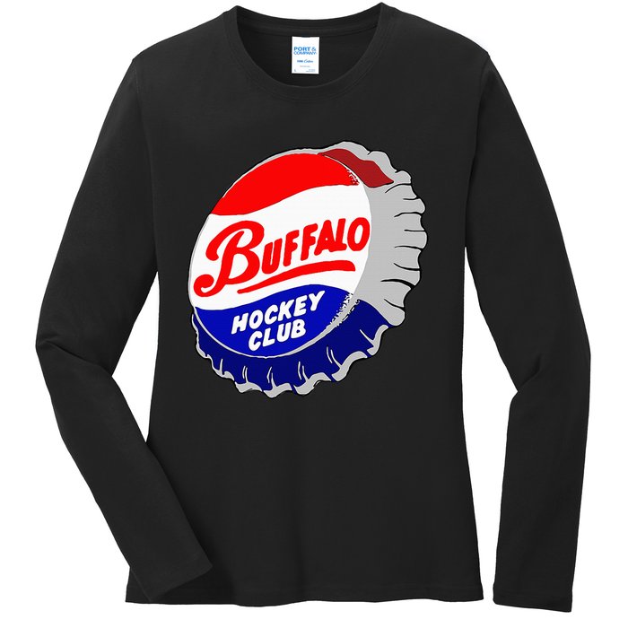 Buffalo New York Hockey Club Bottlecap Ladies Long Sleeve Shirt