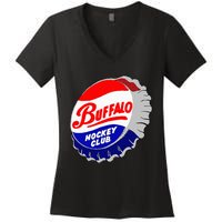 Buffalo New York Hockey Club Bottlecap Women's V-Neck T-Shirt