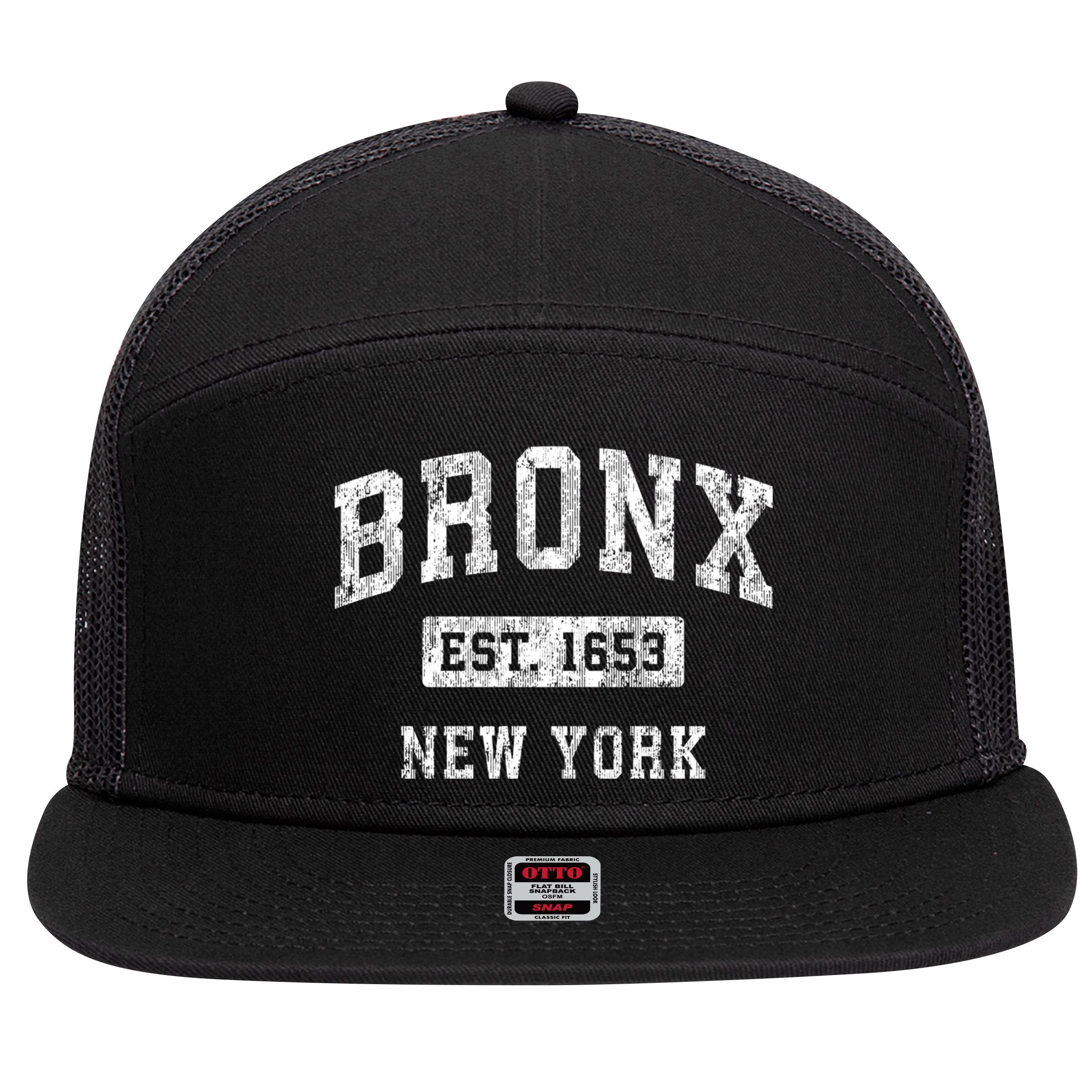 Bronx New York Ny Vintage Established Sports Design Great Gift 7 Panel Mesh Trucker Snapback Hat