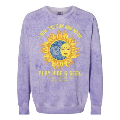 Buffalo New York Path Totality Solar Eclipse April 08 2024 Colorblast Crewneck Sweatshirt